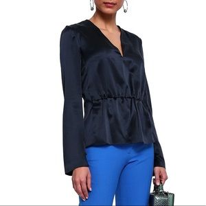 Narciso Rodriguez Gathered 100% Silk Blouse